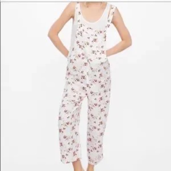 Zara Pants & Jumpsuits Zara Floral Linen Overalls Size L Poshmark